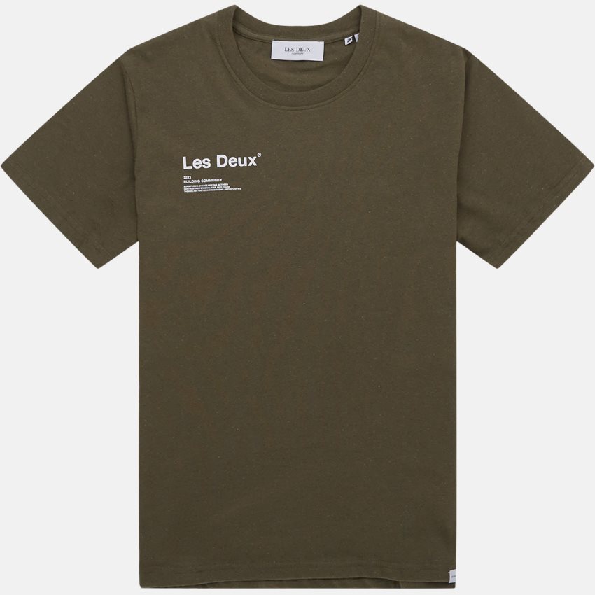 Les Deux T-shirts BRODY T-SHIRT LDM101115 OLIVE NIGHT/IVORY